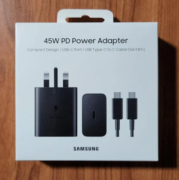 Samsung Galaxy 45W Super Fast Charger 2.0 with USB-C to C Data CableSamsung 45W Super Fast Charger 2.0 with USB-C to USB-C Cable – Official Adaptive Fast Charging - Image 2