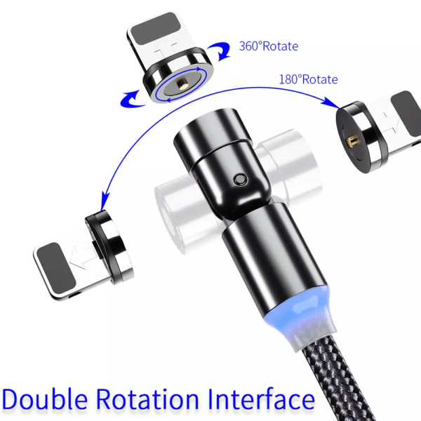 Magnetic Charging Cable – 3-in-1 with 360° & 180° Rotation - Image 3