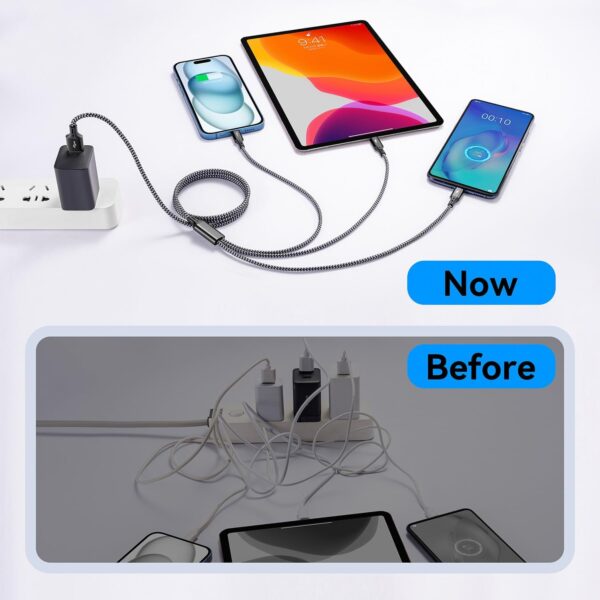 Universal 3 in 1 Multi USB Cable Fast Charger For IOS, Type-C - Image 5