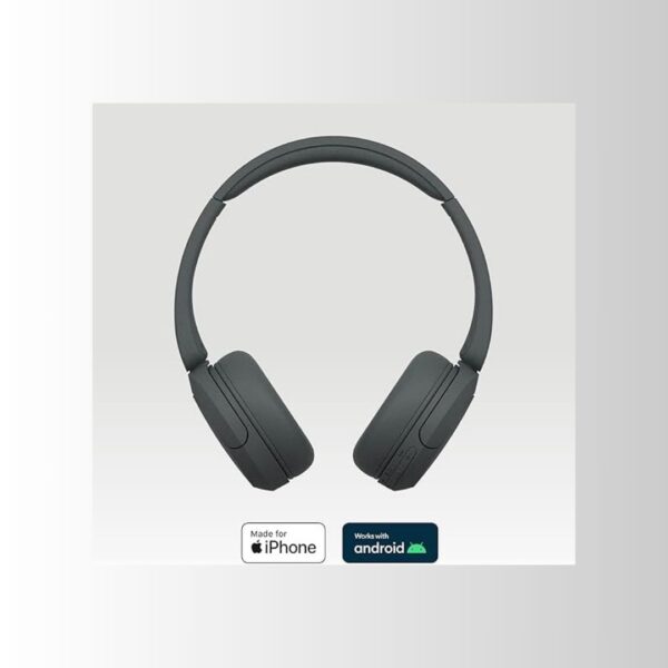 Sony WH-CH520 Wireless Bluetooth Headphones - up to 50 Hours Battery Life with Quick Charge, On-ear style - Black - Image 2