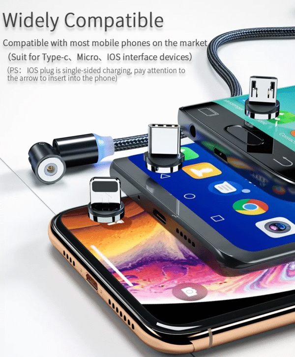 Magnetic Charging Cable – 3-in-1 with 360° & 180° Rotation - Image 8