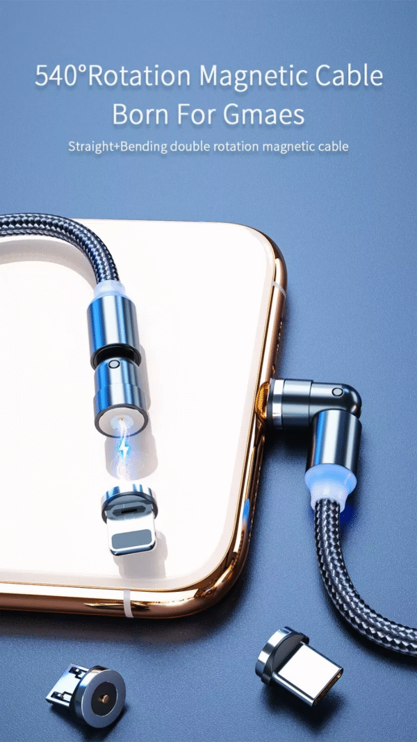 Magnetic Charging Cable – 3-in-1 with 360° & 180° Rotation - Image 9