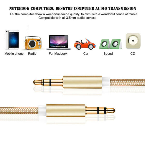 3.5mm AUX Cable – Premium Audio Lead for Car, PC & Stereo Systems - Image 3