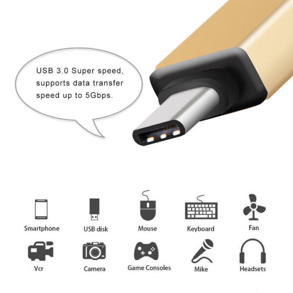 Premium USB 3.1 Type-C to USB 3.0 Adapter – OTG Data Connector & Fast Charging - Image 2