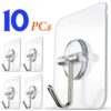 10pcs self adhesive wall hooks