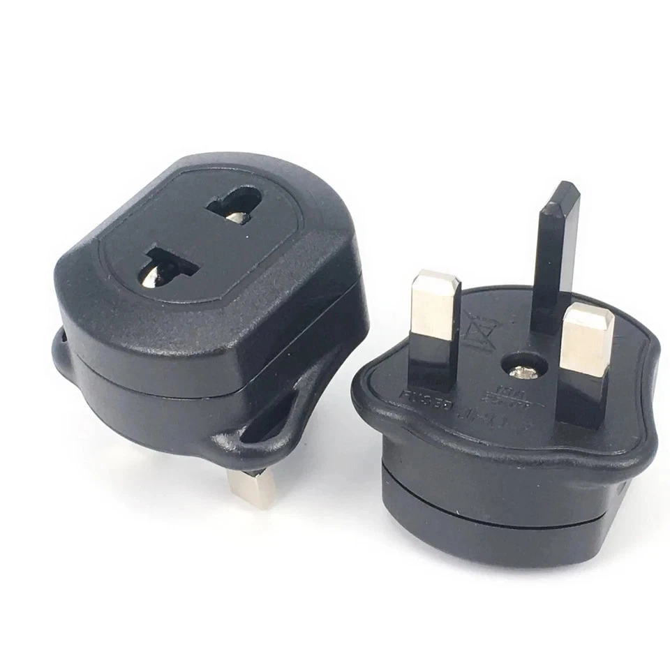 2 pin to 3 pin UK adaptor plug