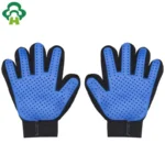 Pet Grooming Deshedding Glove removing loose fur from a dog and cat effectively