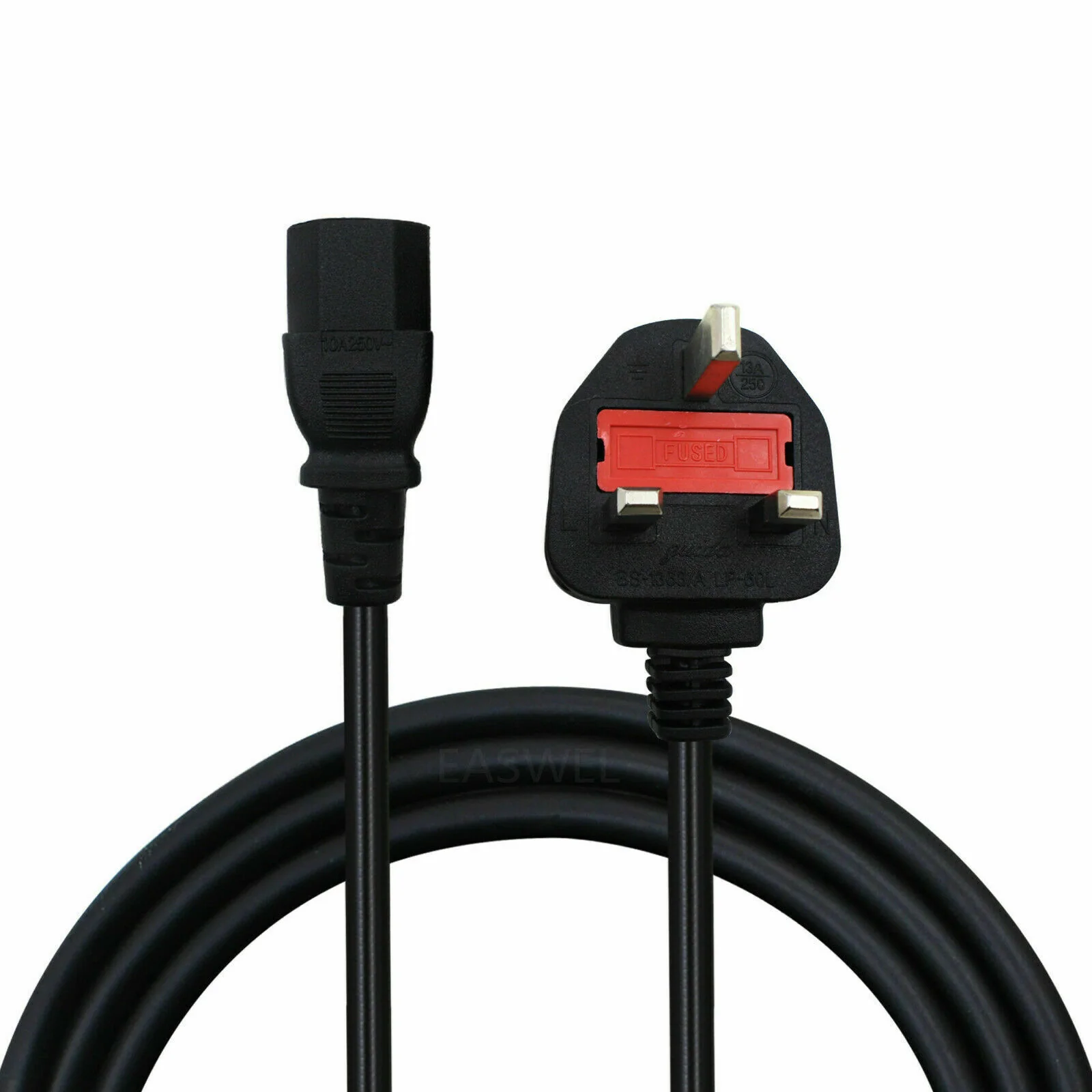 iec c13 power cable uk kettle lead