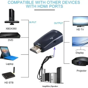 HDMI to VGA audio adapter 3.5mm