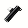 Lightning Audio and Charging Adapter in black color