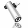 Lightning Audio and Charging Adapter in silver color
