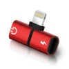 Lightning Splitter Adapter in red color