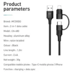 Mcdodo 2-in-1 USB-C Cable in uk