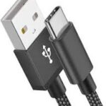 USB-A to USB-C Cable in black color