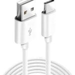 USB-A to USB-C Cable in white colo