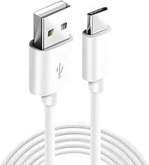 USB-A to USB-C Cable in white colo