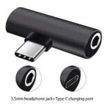 USB-C Headphone and Charging Adapter in black color