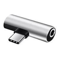 USB-C Headphone and Charging Adapter in silver color