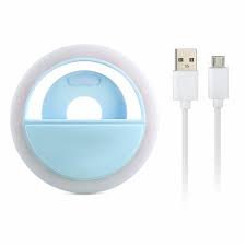 Portable Selfie Ring Light in blue color