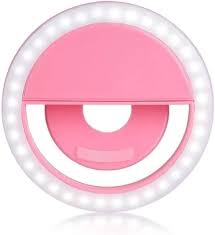 Portable Selfie Ring Light in pink color
