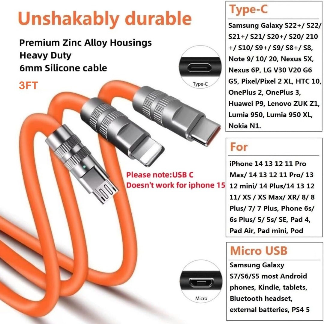 Short 3 in 1 Charging Cable (1)