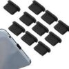 Silicone Type C Dust Plugs in black color