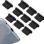 Silicone Type C Dust Plugs in black color