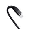 braided iphone fast charging cable in black color