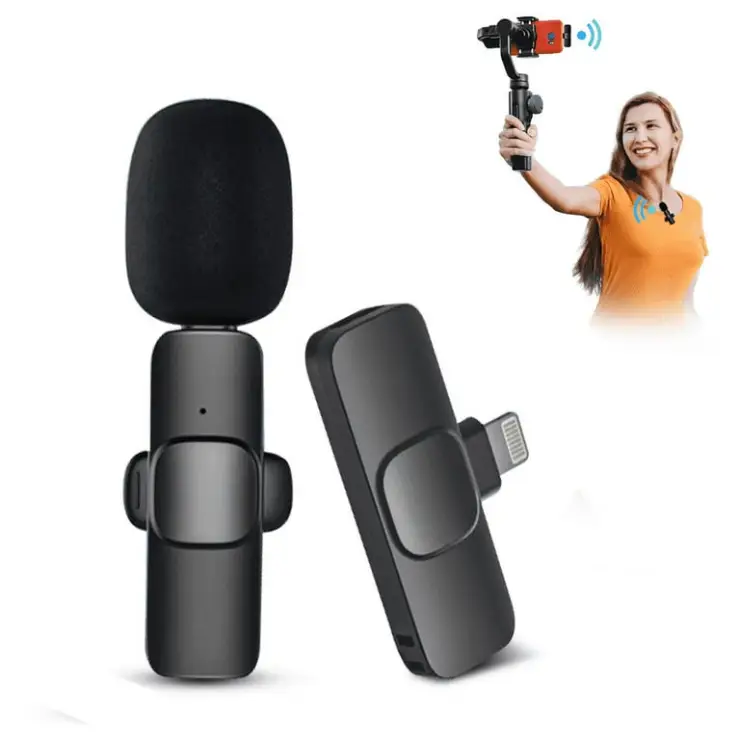 dual wireless lavalier microphone iphone