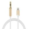 lightning to 3.5mm aux cable in golden color