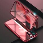 magnetic anti peeping iphone case in red color