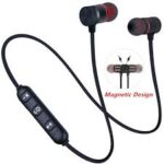 magnetic bluetooth sports earphones in black color