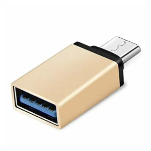 type c otg adapter in golden color