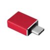 type c otg adapter in red color