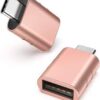 type c otg adapter in rose Gold color