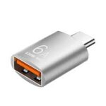 usb c otg adapter in silver color